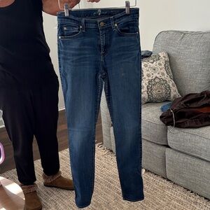 7 For All Mankind Dark Blue Skinny Jeans